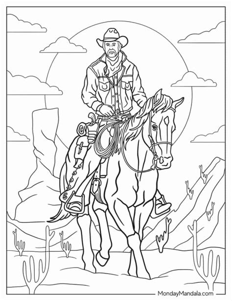 Cowboy Coloring Pages (Free PDF Printables)